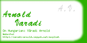 arnold varadi business card